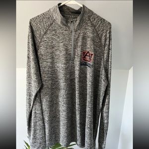 Under Armour Mens XL Auburn Tigers Loose Fit 1/4 Zip Heat Gear Shirt Gray
